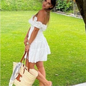 Zara Off the Shoulder White Mini Dress